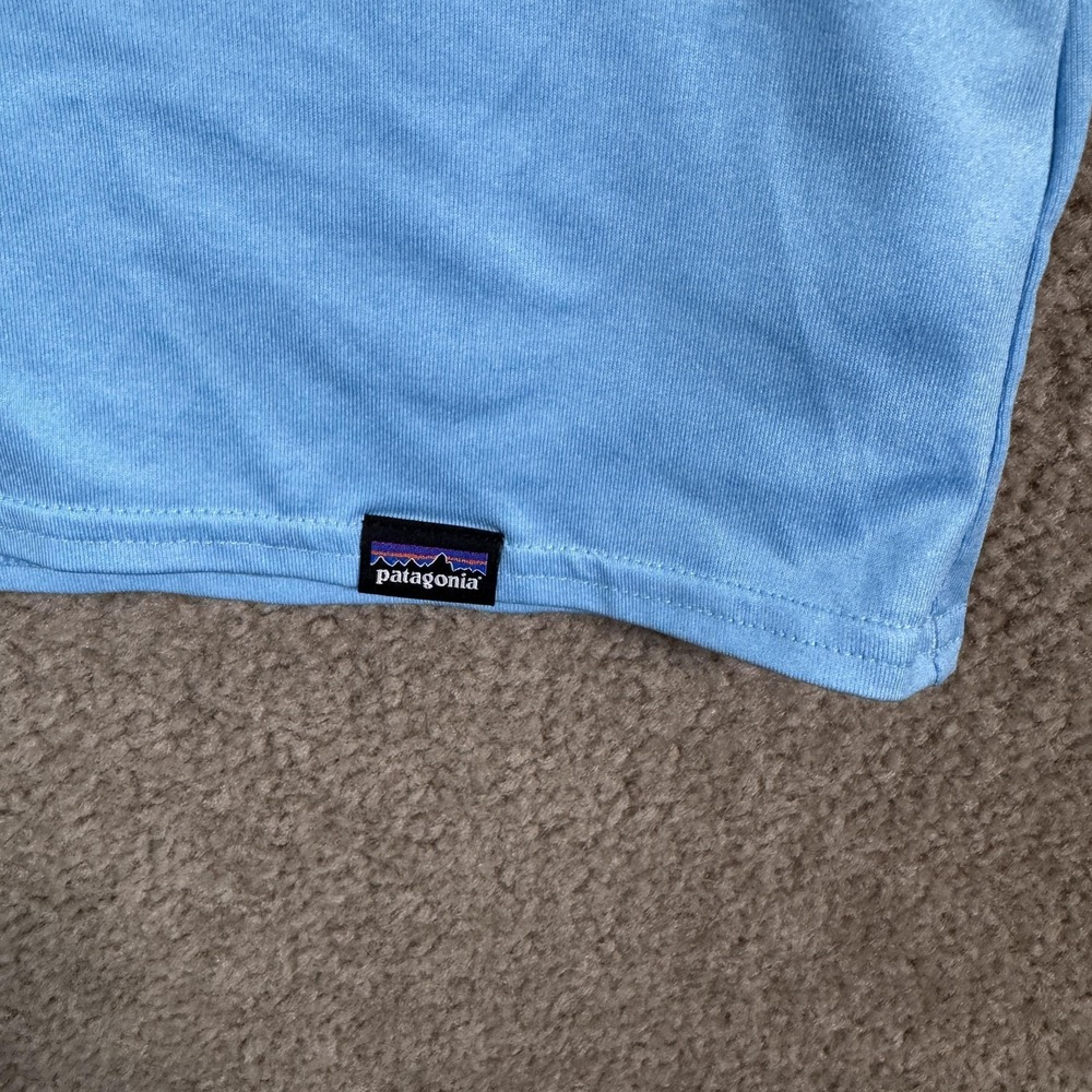 Patagonia Capilene Daily Baselayer Shirt‎ Mens Medium Blue Logo Short Sleeve - Picture 4 of 9